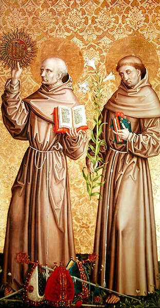 St. Bernardino of Siena and St. Anthony of Padua, Right Panel from the Retable on the High Altar, 1480 by Master of the Carnation